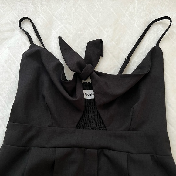 Black midi sundress with adjustable keyhole in bust. - Picture 2 of 3